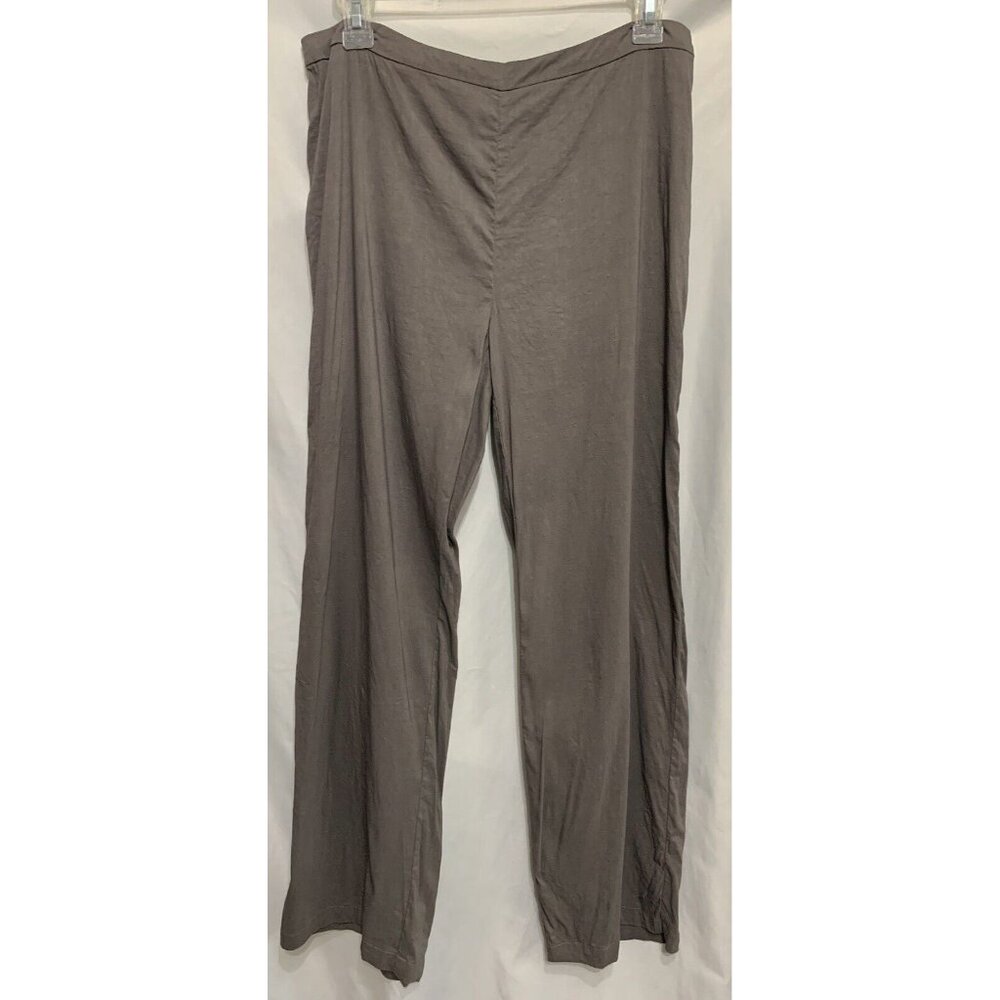 Eileen Fisher Linen Pants Grey Size 10 Side Zipper Lightweight